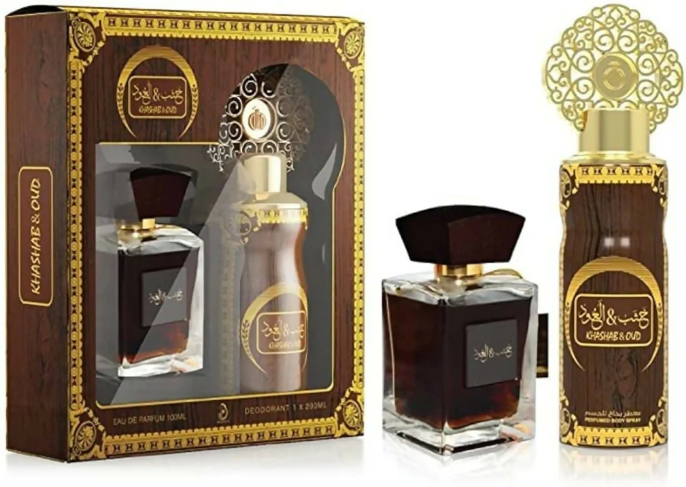 Arabiyat Khashab and Oud Set For Men Eau De Parfum 100ml + Perfume Spray 200ml - Image 2