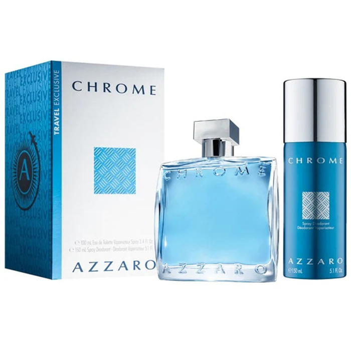 Azzaro Chrome Set for Men Eau De Toilette 100 ml + Deodrant 150 ml - Image 2
