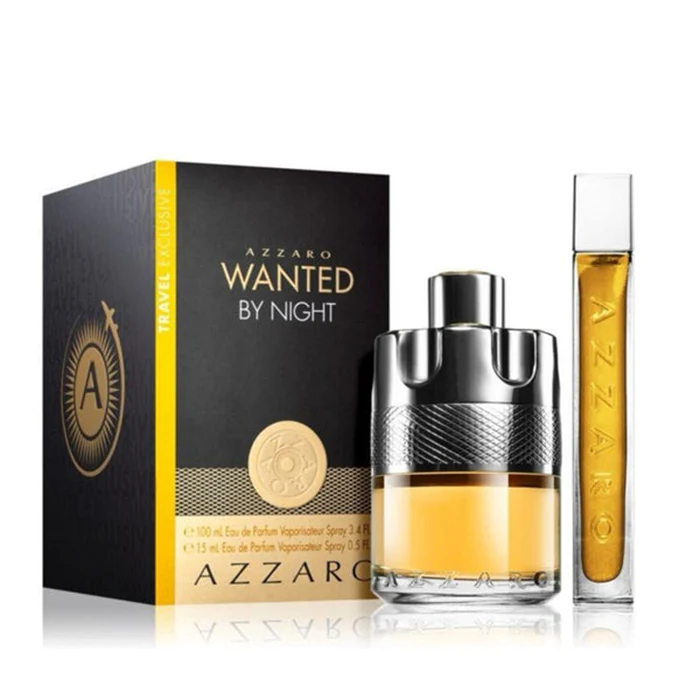 Azzaro Wanted By Night Set for Men Eau De Toilette 100ml+15ml Mini Travel - Image 2