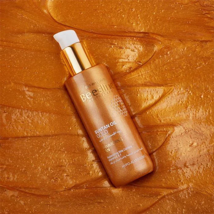 Beesline Suntan Oil Gold Shimmering Tan 200ml - Image 2
