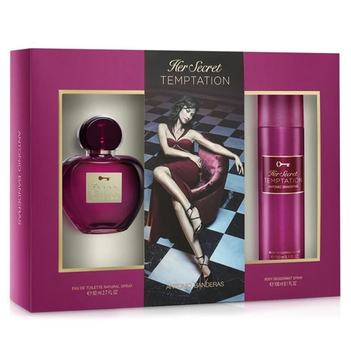 Antonio Banderas Her Secret Temptation Set For Women Eau De Parfum 80ml+ Deodorant 150ml - Image 2