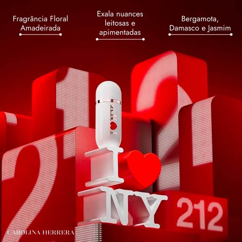 Carolina Herrera 212 Vip Rose I Love NY Eau De Parfum For Women 80ml - Image 3