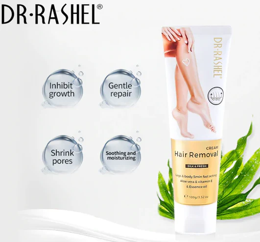 Dr Rashel Hair Removal Cream Legs & Body 5 Min Fast Acting Aloe Vera & Vitamin E 100g - Image 2