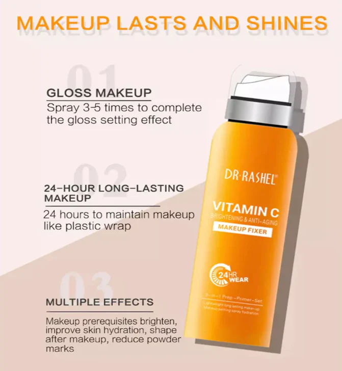 Dr. Rashel Whitening Anti-Aging Vitamin C Makeup Setting Orange 160ml - Image 2