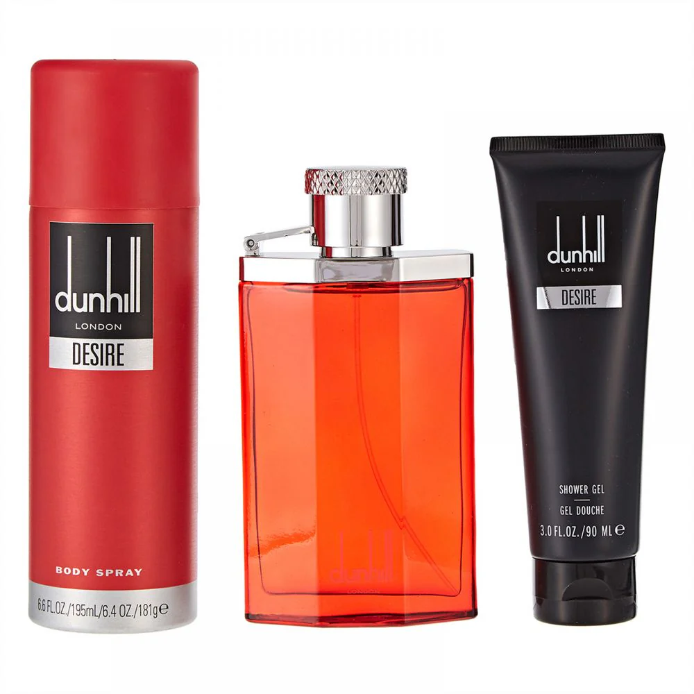 Dunhill Desire Red Set For Men Eau De Toilette 100ml + Body Spray 195ml+Shower Gel 90ml