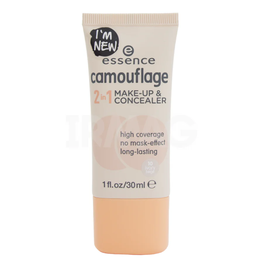 essence camouflage 2in1 make-up & concealer 10 ivory beige 30ml