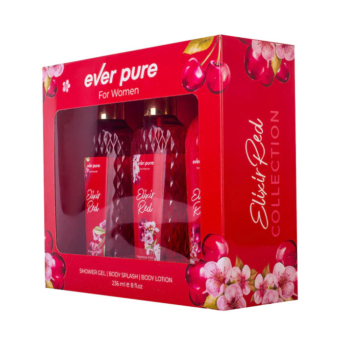 Ever Pure Elixir Red Set For Women Shower Gel 236ml + Body Splash 236ml + Body Lotion 236ml - Image 2