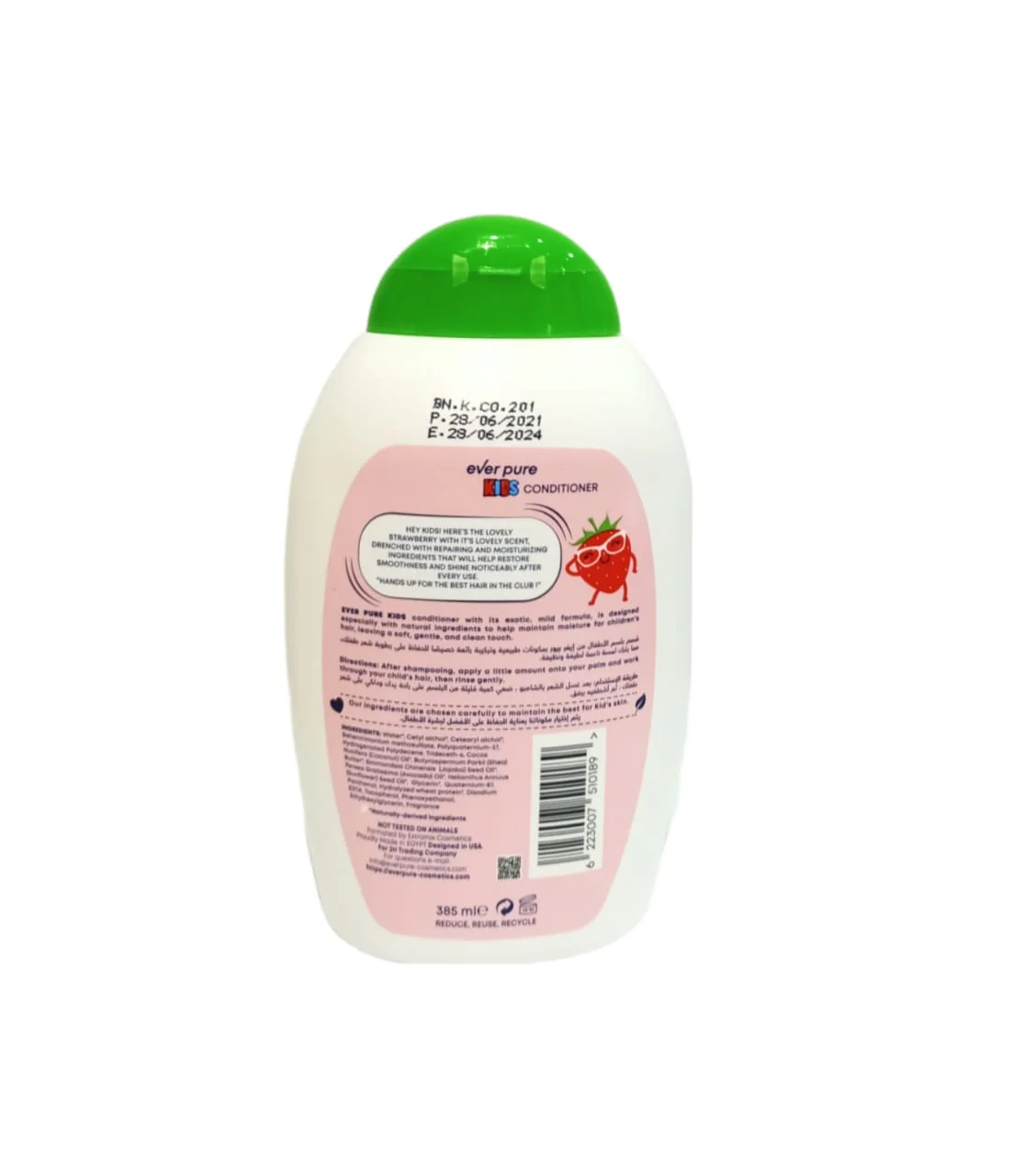 Ever Pure Kids Lovely Strawberry Conditioner 385ml - Image 3