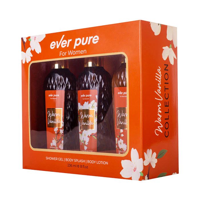 Ever Pure Warm Vanilla Set For Women Shower Gel 236ml + Body Splash 236ml + Body Lotion 236ml - Image 2