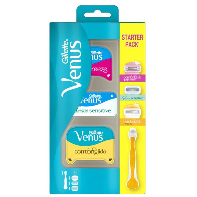 Gillette Venus Comfortglide shaver Pack hand + 3 Heads
