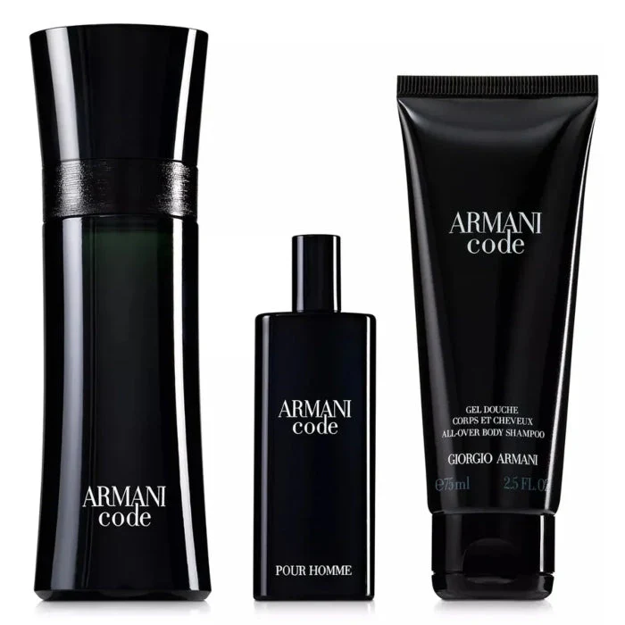Giorgio Armani Code Pour Homme Set For Men Eau De Toilette 100ml + Travel Size 10ml + Shower Gel 75ml - Image 3
