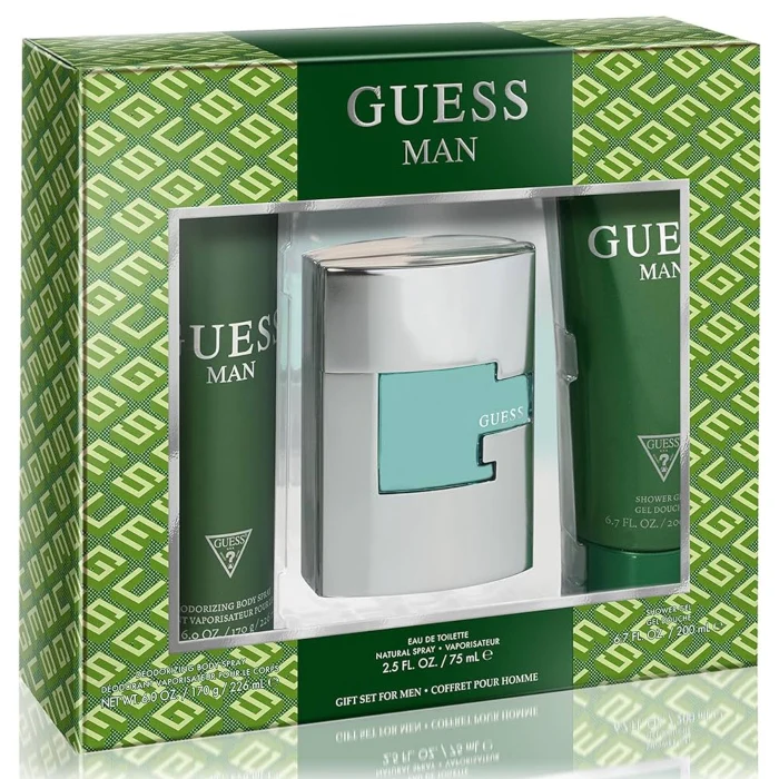 Guess Man Set For Men Eau De Toilette 75ml + Deodorant Body Spray 226ml +Shower Gel 200ml - Image 2
