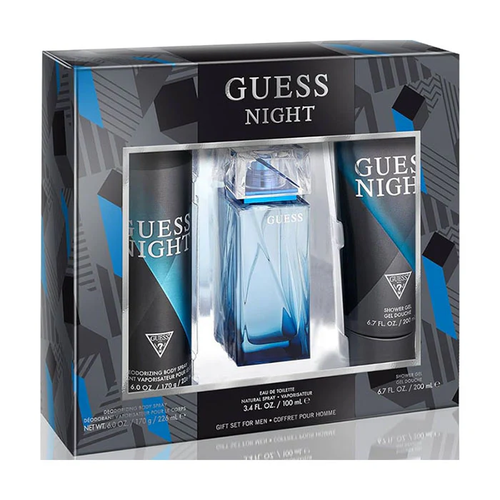 Guess Night Set For Men Eau De Toilette 100ml + Deodorant Body Spray 226ml + Shower Gel 200ml - Image 2