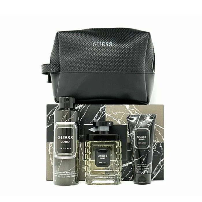 Guess Uomo Set For Men Eau De Toilette 100ml + Deodorant Body Spray 226ml + Shower Gel 100ml + Pouch - Image 2