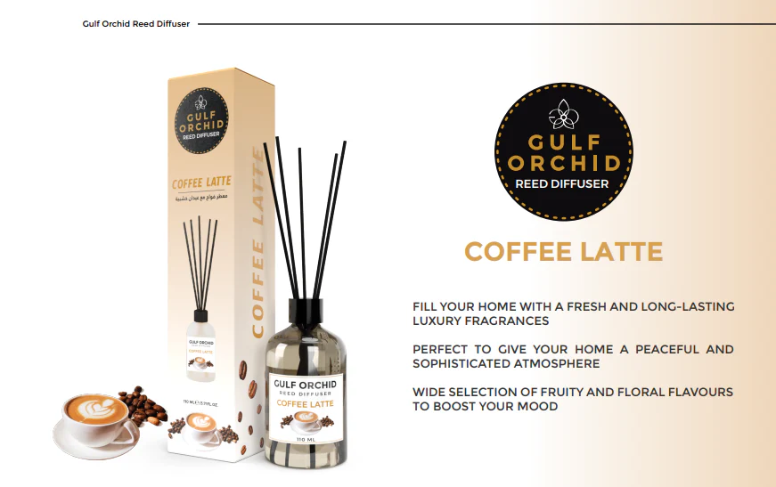 Gulf Orchid Coffee Latte Reed Diffuser 110ml - Image 2