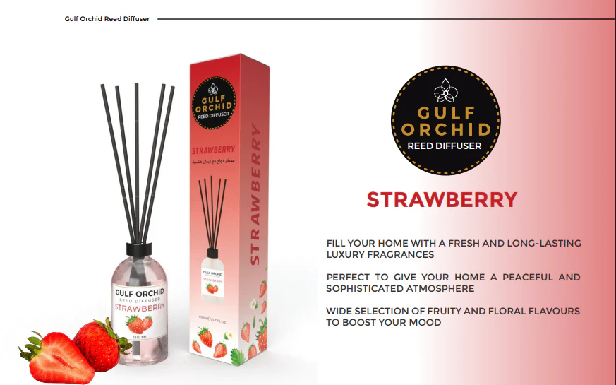 Gulf Orchid Strawberry Reed Diffuser 110ml - Image 2