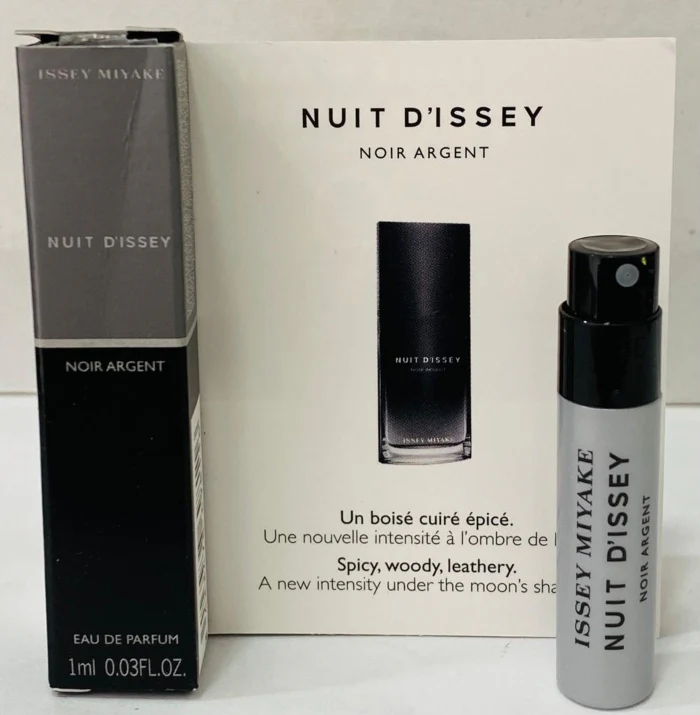 Sample Issey Miyake Nuit DIssey Noir Argent Vials Eau De Parfum For Men 1ml - Image 2