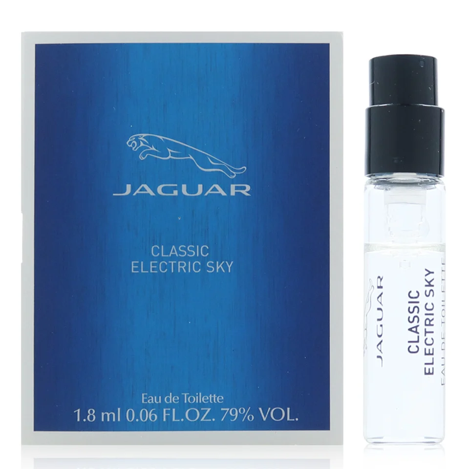 Sample Jaguar Classic Electric Sky Vials Eau De Toilette For Men 1.8ml