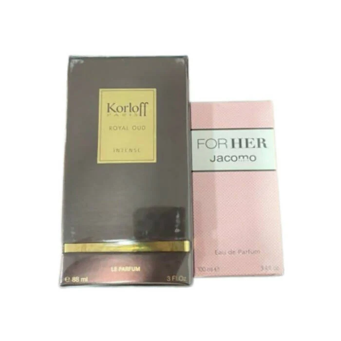 Korloff Royal Oud Intense Le Parfum For Unisex 88ml + Jacomo For Her Eau De Parfum For Women 100ml