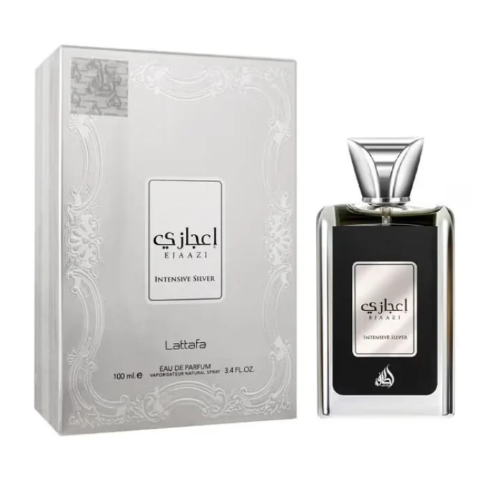 Lattafa Ejaazi Intensive Silver Eau De Parfum For Unisex 100ml inspired by YSL La Nuit De Bleu Electrique - Image 2