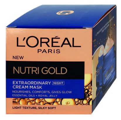 L Oreal Paris Nutri Gold Oil Ritual Cream Mask On The Night Dry Skin 50ml - Image 2