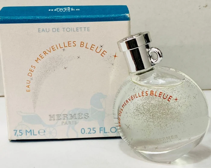 Mini Travel Hermes Eau Des Merveilles Bleue Eau De Toilette For Women 7.5ml - Image 2