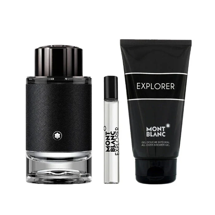 Mont Blanc Explorer Set For Men Eau De Parfum 100ml+ Mini Travel 7.5ml + Shower Gel 100ml - Image 3