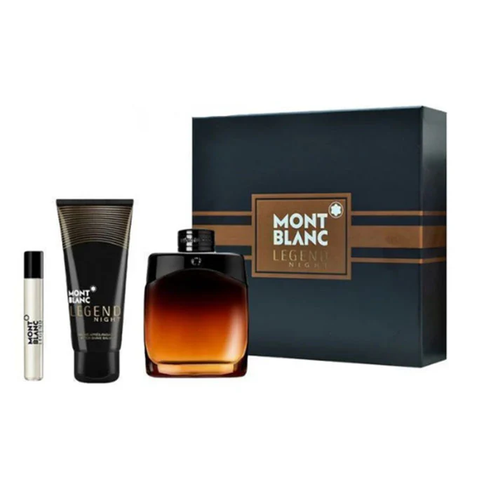 Mont Blanc Legend Night Set For Men Eau De Parfum 100ml + Travel Spray 7.5ml + After Shave Balm 100ml - Image 2