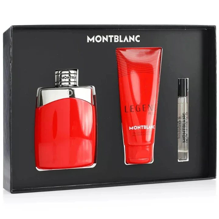Mont Blanc Legend Red Set For Men Eau De Parfum 100ml + Mini Travel 7.5ml + Shower Gel 100ml - Image 2