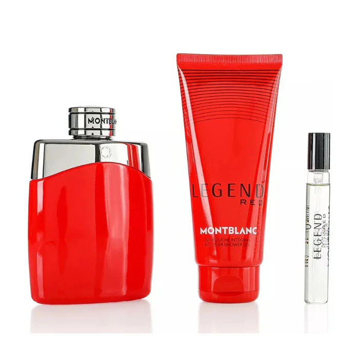 Mont Blanc Legend Red Set For Men Eau De Parfum 100ml + Mini Travel 7.5ml + Shower Gel 100ml - Image 3