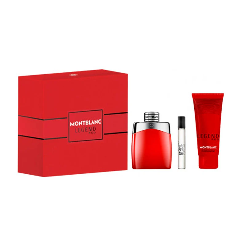 Mont Blanc Legend Red Set For Men Eau De Parfum 100ml + Mini Travel 7.5ml + Shower Gel 100ml - Image 4