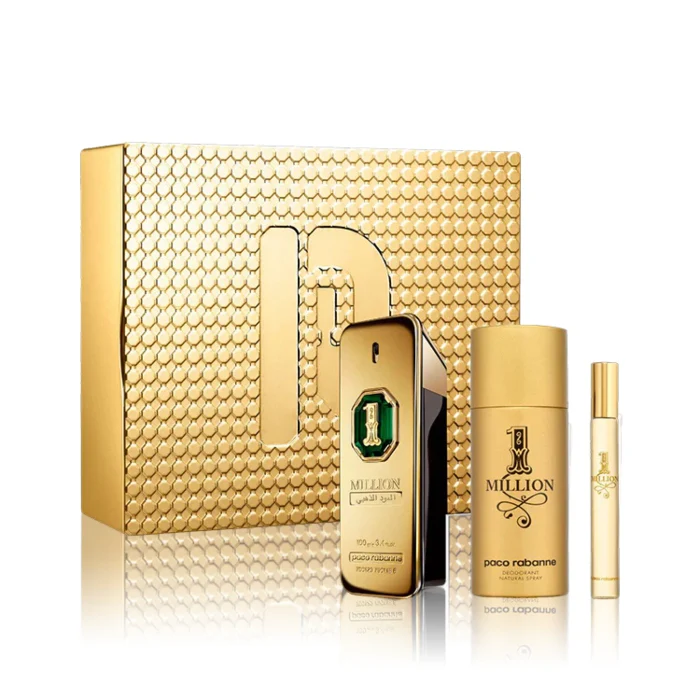 Paco Rabanne 1 Million Golden Oud Intense Set For Men Parfum 100ml + Mini Travel Eau De Toilette 10ml + Deodorant Spray 150ml - Image 2