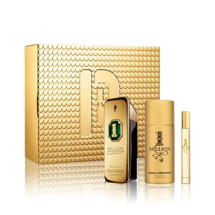 Paco Rabanne 1 Million Golden Oud Intense Set For Men Parfum 100ml + Mini Travel Eau De Toilette 10ml + Deodorant Spray 150ml - Image 3