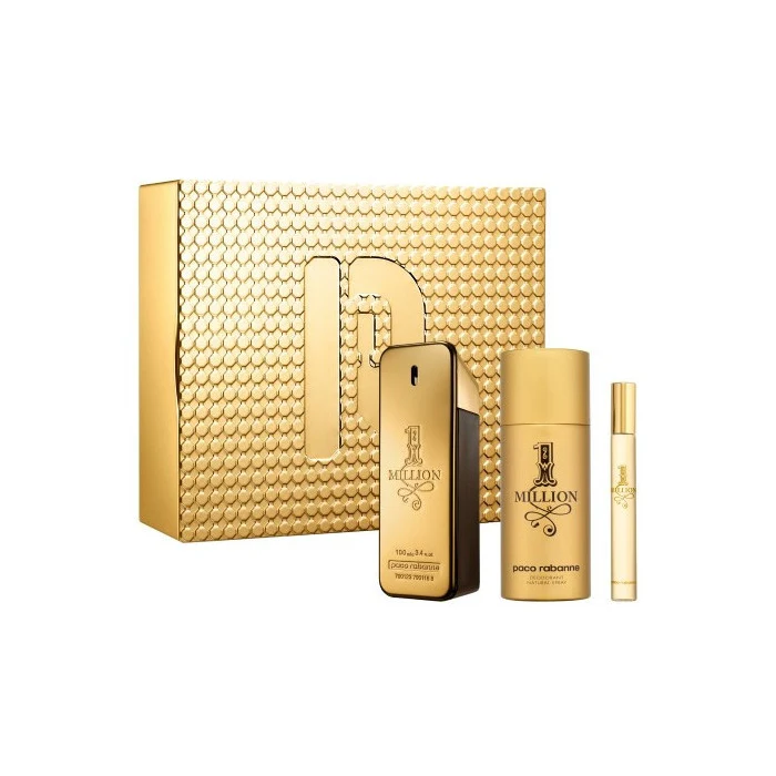 Paco Rabanne 1 Million Set For Men Eau De Toilette 100ml + Travel Size 10ml + Deodorant Spray 150ml - Image 2