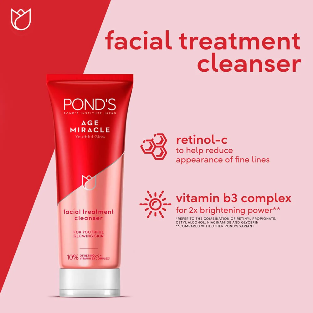 Ponds Age Miracle Cell Regen Facial Foam 100g - Image 2