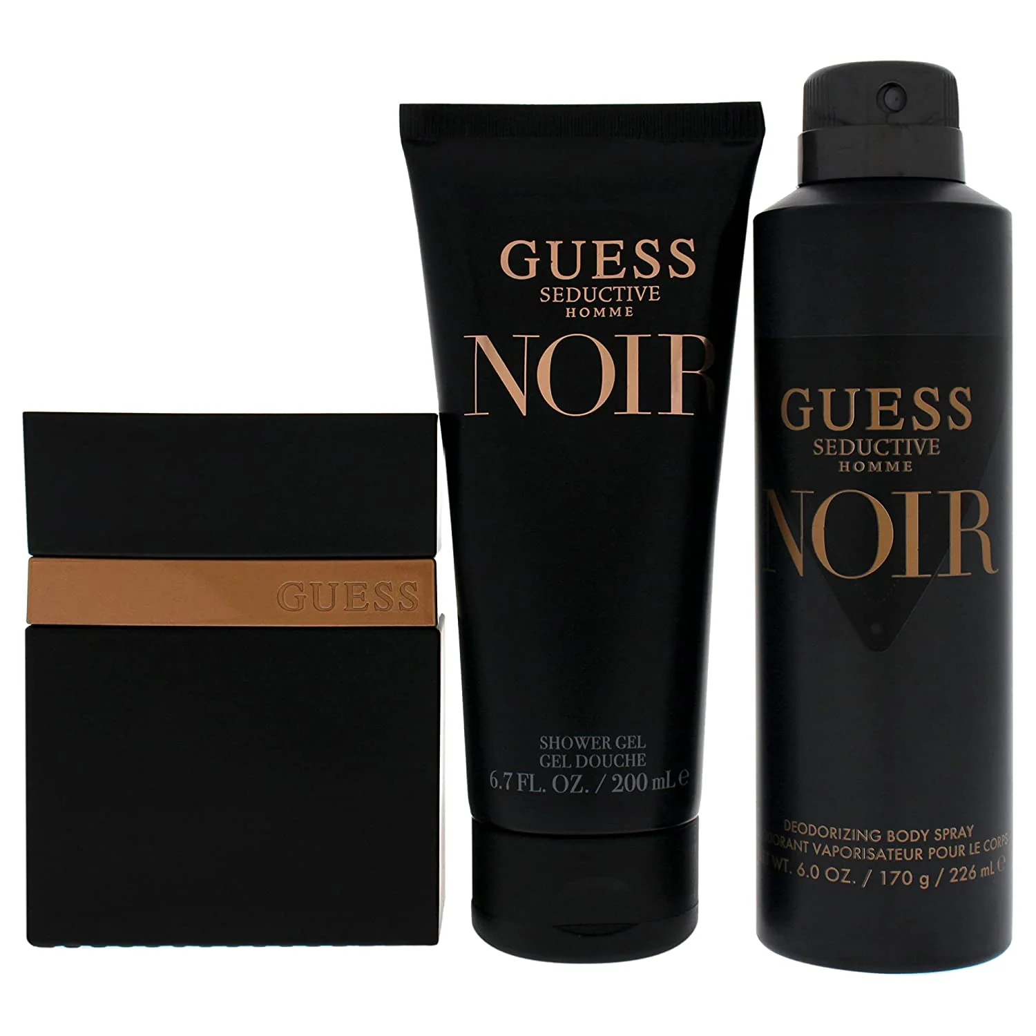 Guess Seductive Noir Set For Men Eau De Toilette 75ml + Shower Gel 200ml + Deaodorant 226ml