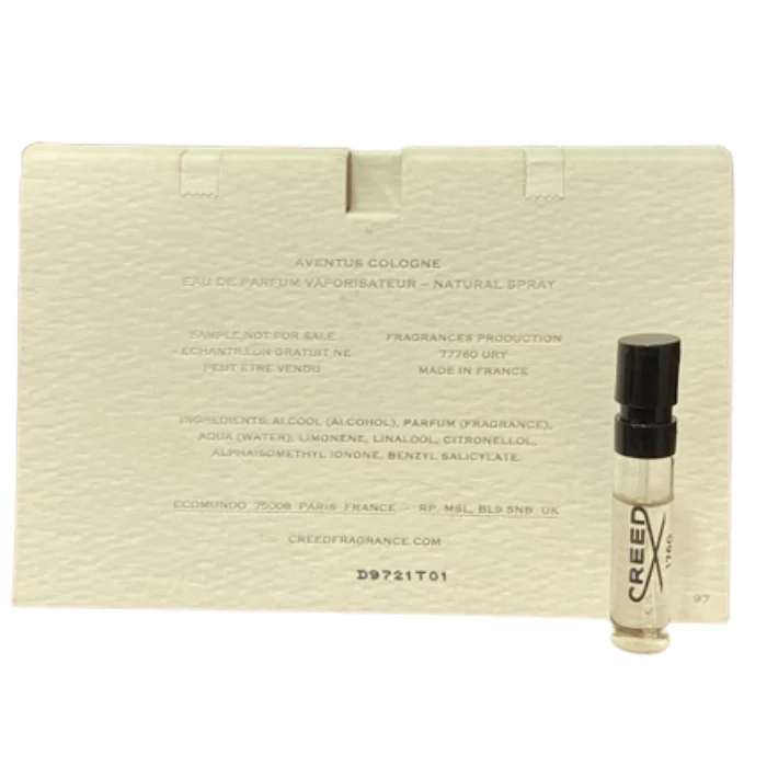 Sample Creed Aventus Cologne Vials Eau De Parfum For Men 2ml - Image 2