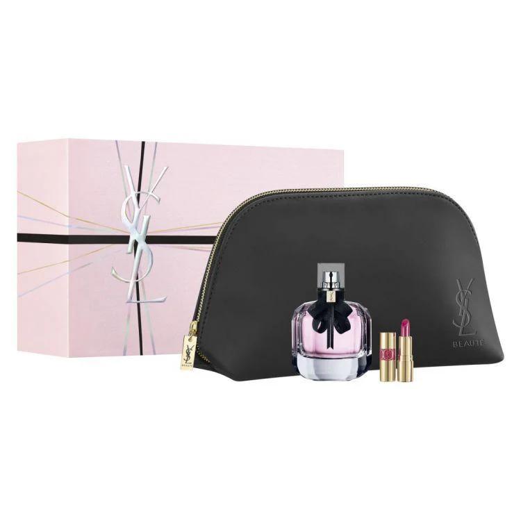 Yves Saint Laurent Mon Paris Set For Women Eau De Parfum 90ml+Mini Rouge Pur Couture 49+Pouch